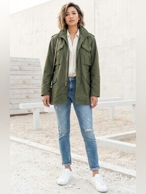 VINTAGE🪖80sMILITARYStructured Fit Field Jacket Sz L➕Water Canteen➕ MilitaryBelt
